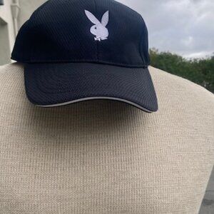 Black 6 panel Athletic mesh cap with Embroidered Bunny on front